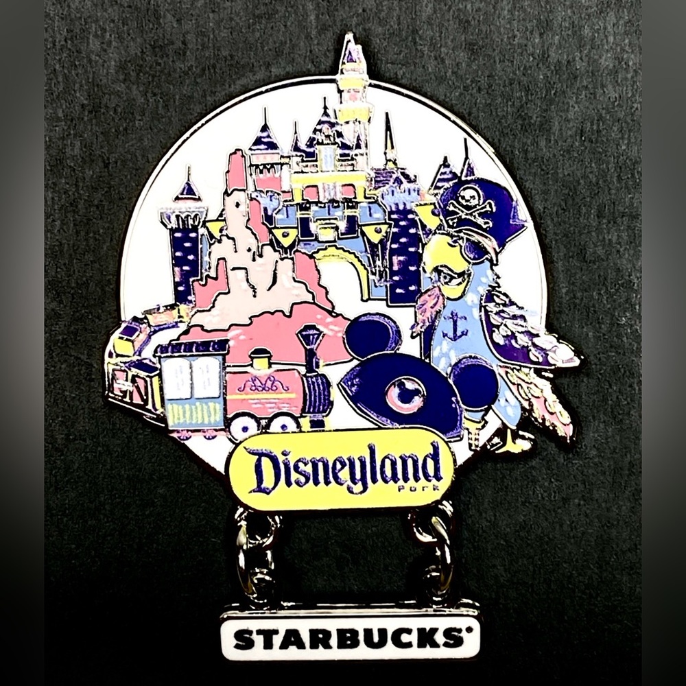 Starbucks Disney Discovery Series Pin 2024 Rides Attractions Castle Train Parrot